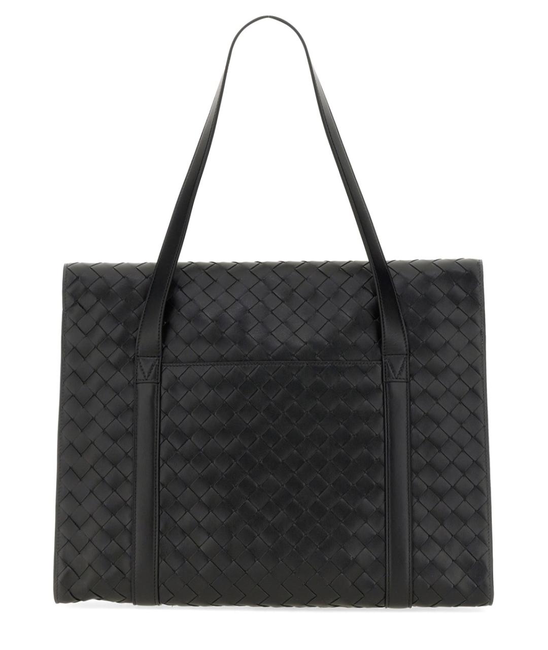 BOTTEGA VENETA Черная кожаная сумка на плечо, фото 2