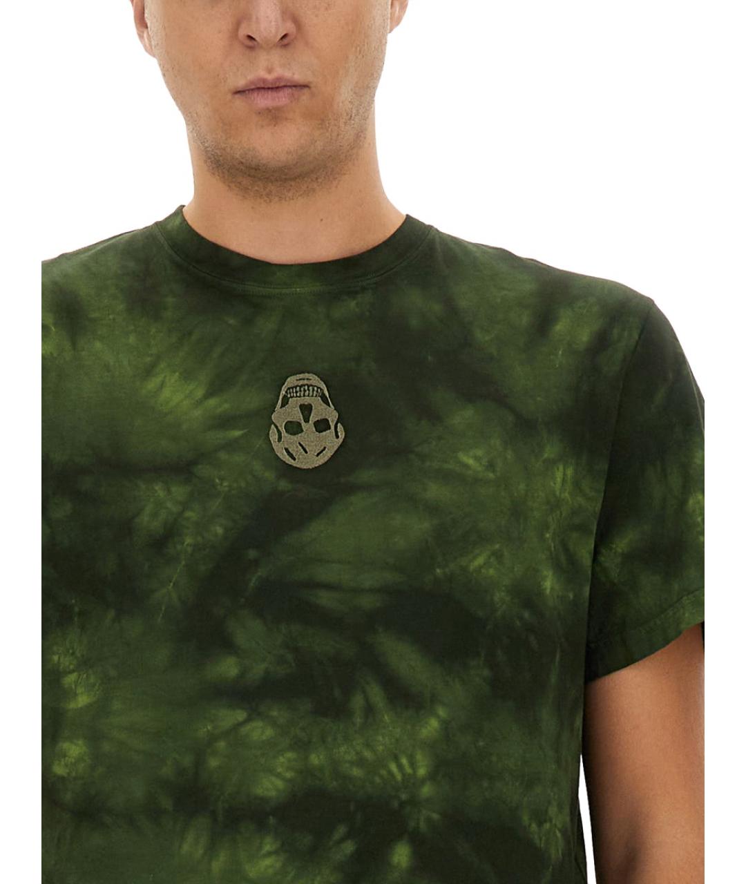 ALEXANDER MCQUEEN Хаки вискозная футболка, фото 4