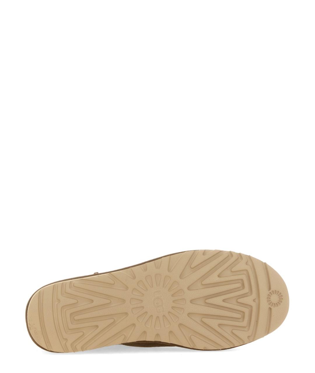 UGG AUSTRALIA Бежевые кожаные низкие ботинки, фото 6