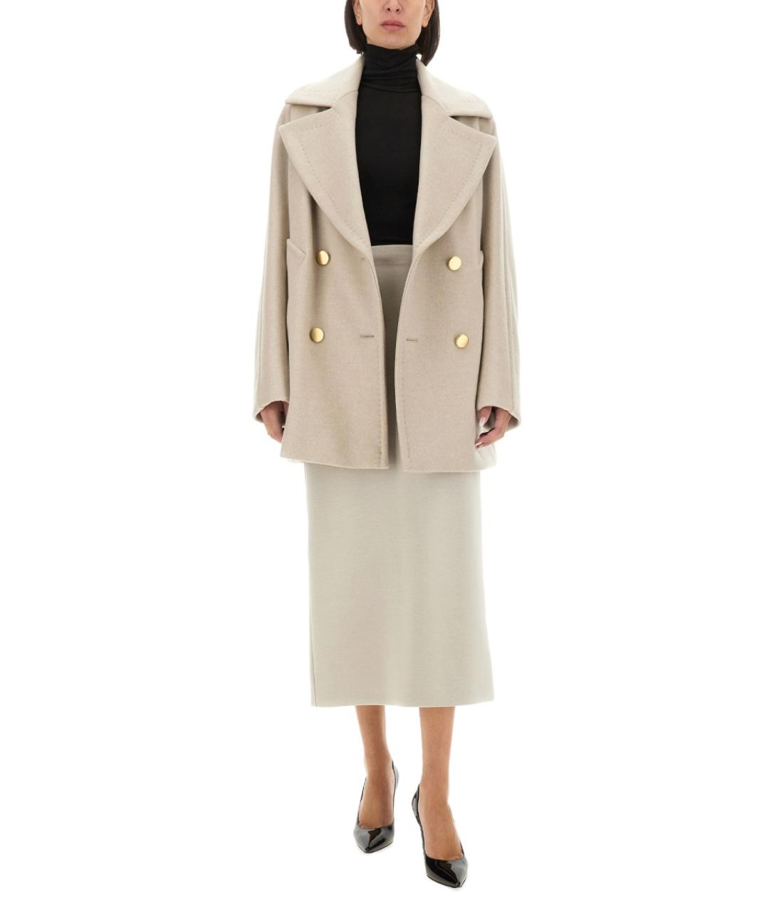 MAX MARA Бежевое кашемировое пальто, фото 3
