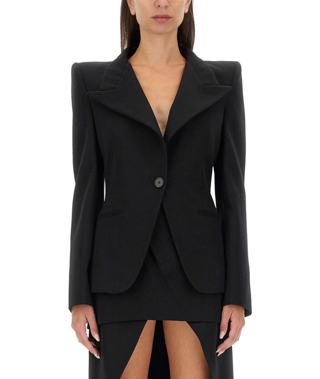 ALEXANDER MCQUEEN Черный шерстяной жакет/пиджак, фото 2