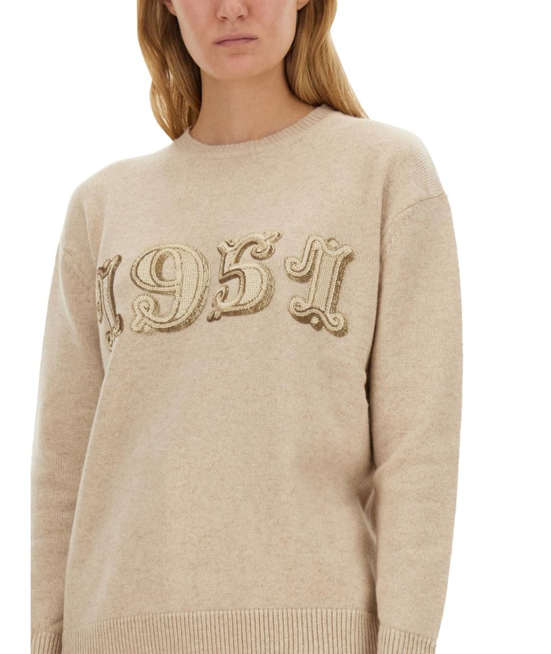 MAX MARA Бежевый шерстяной джемпер / свитер, фото 5