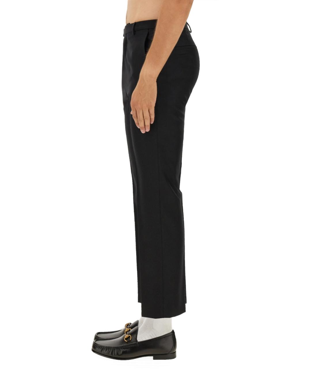 GUCCI Черные шерстяные повседневные брюки, фото 4