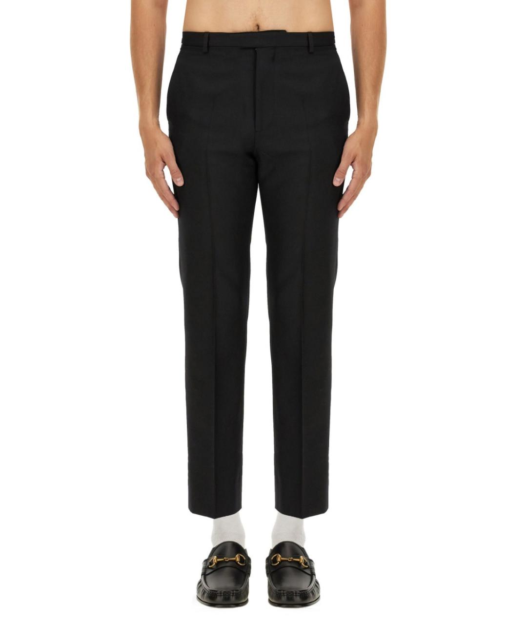 GUCCI Черные шерстяные повседневные брюки, фото 2