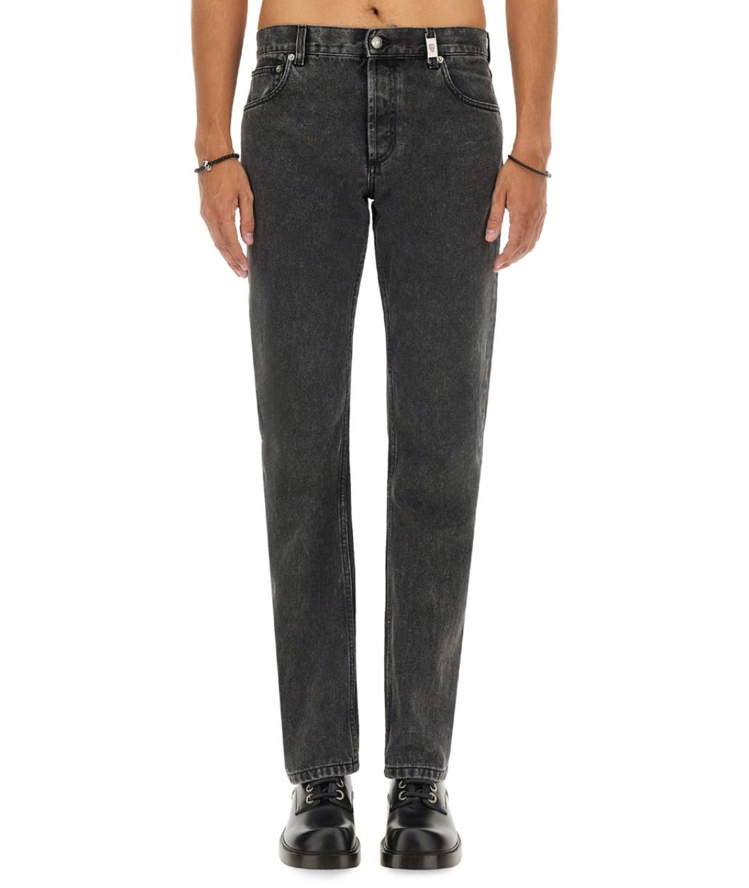 ALEXANDER MCQUEEN Черные хлопковые прямые джинсы, фото 2