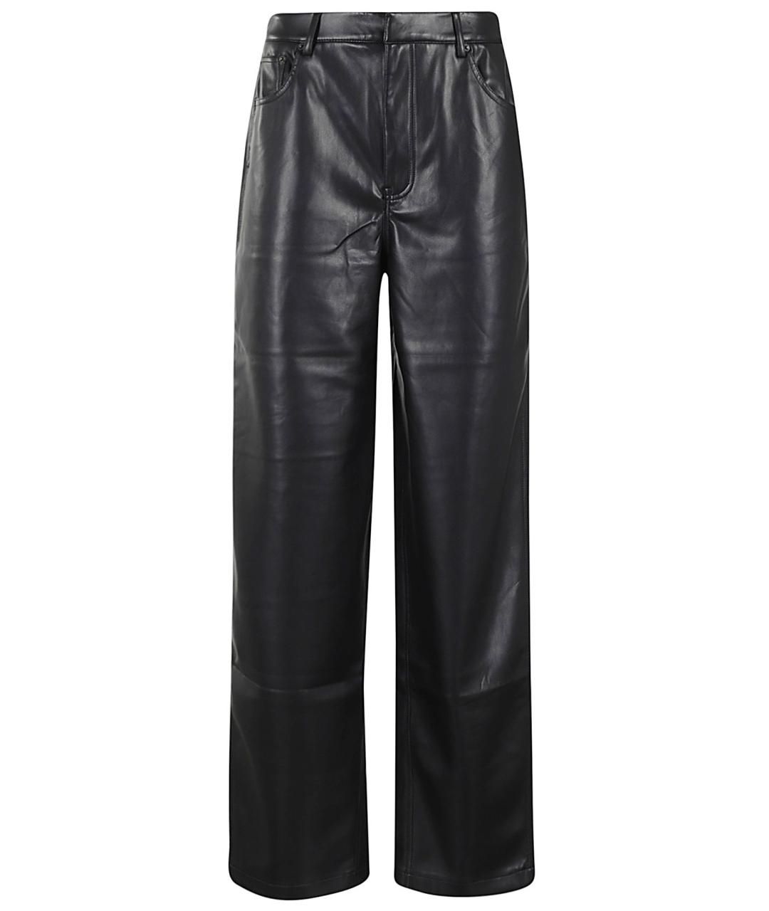 ROTATE Черные полиэстеровые прямые брюки, фото 1