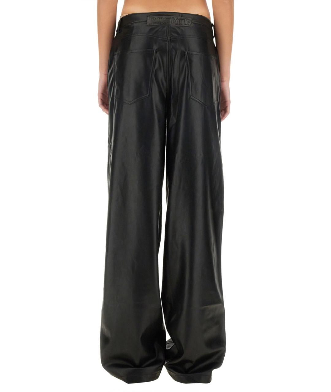 ROTATE Черные полиэстеровые прямые брюки, фото 4