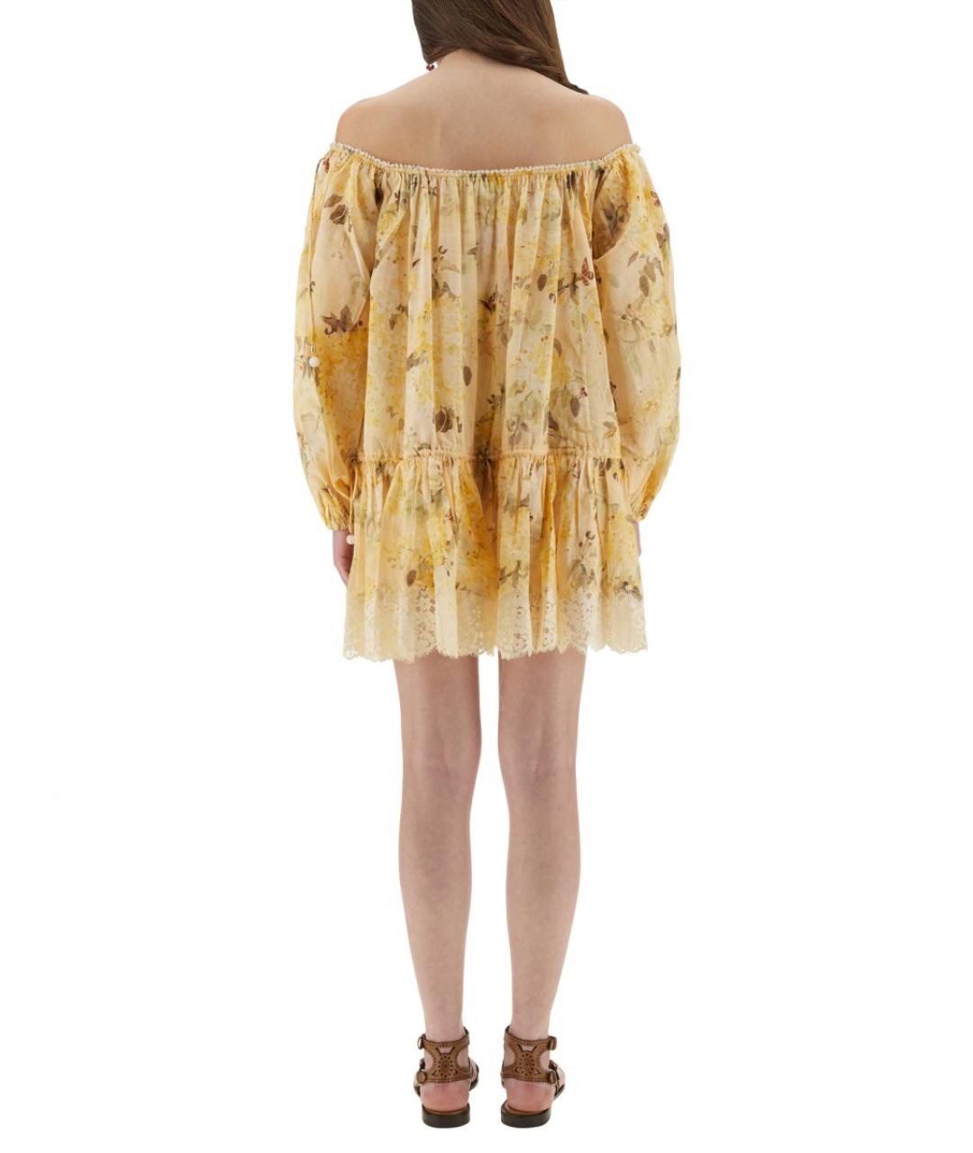 ZIMMERMANN Желтое хлопковое повседневное платье, фото 4
