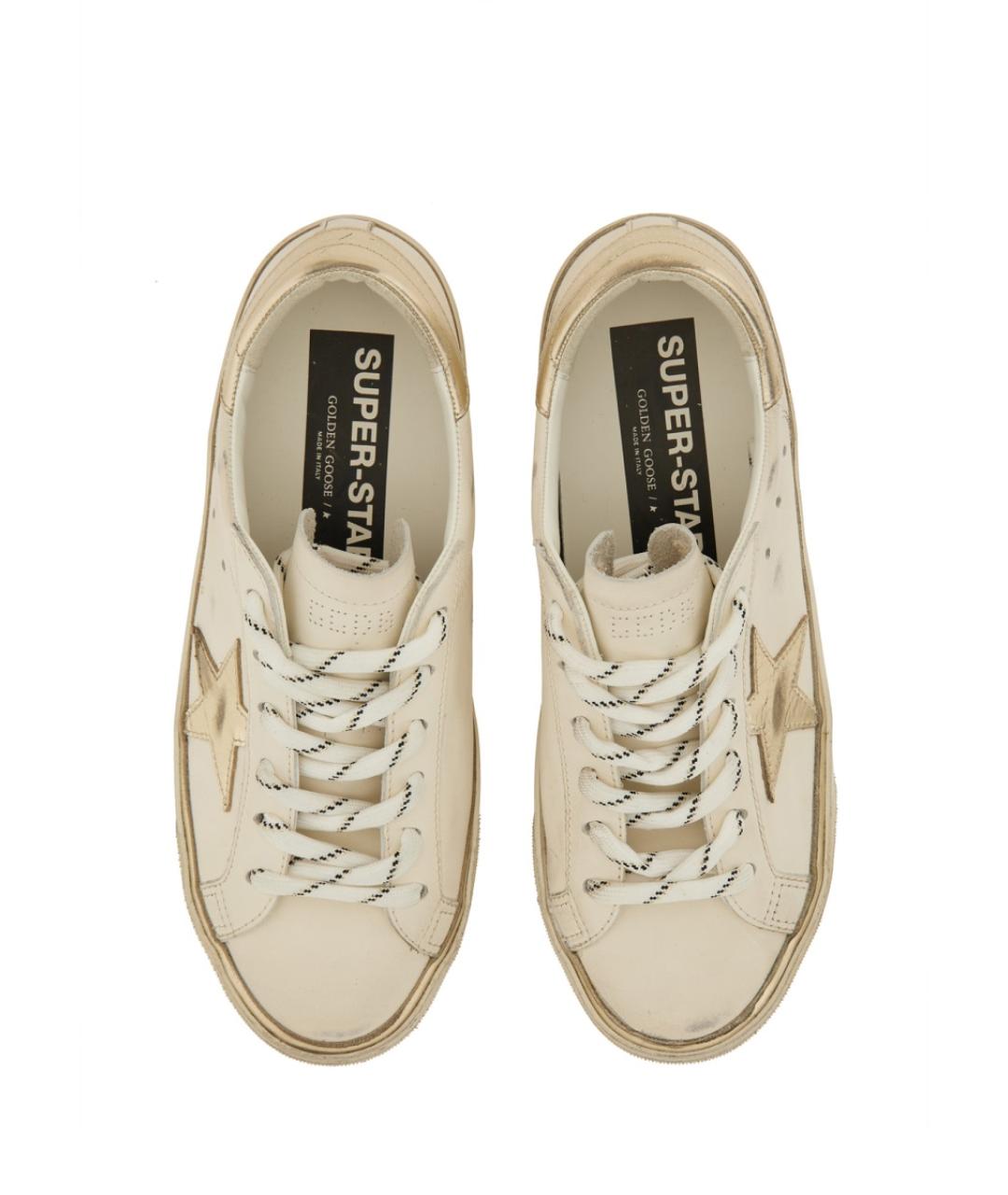GOLDEN GOOSE DELUXE BRAND Бежевые кожаные кеды, фото 6