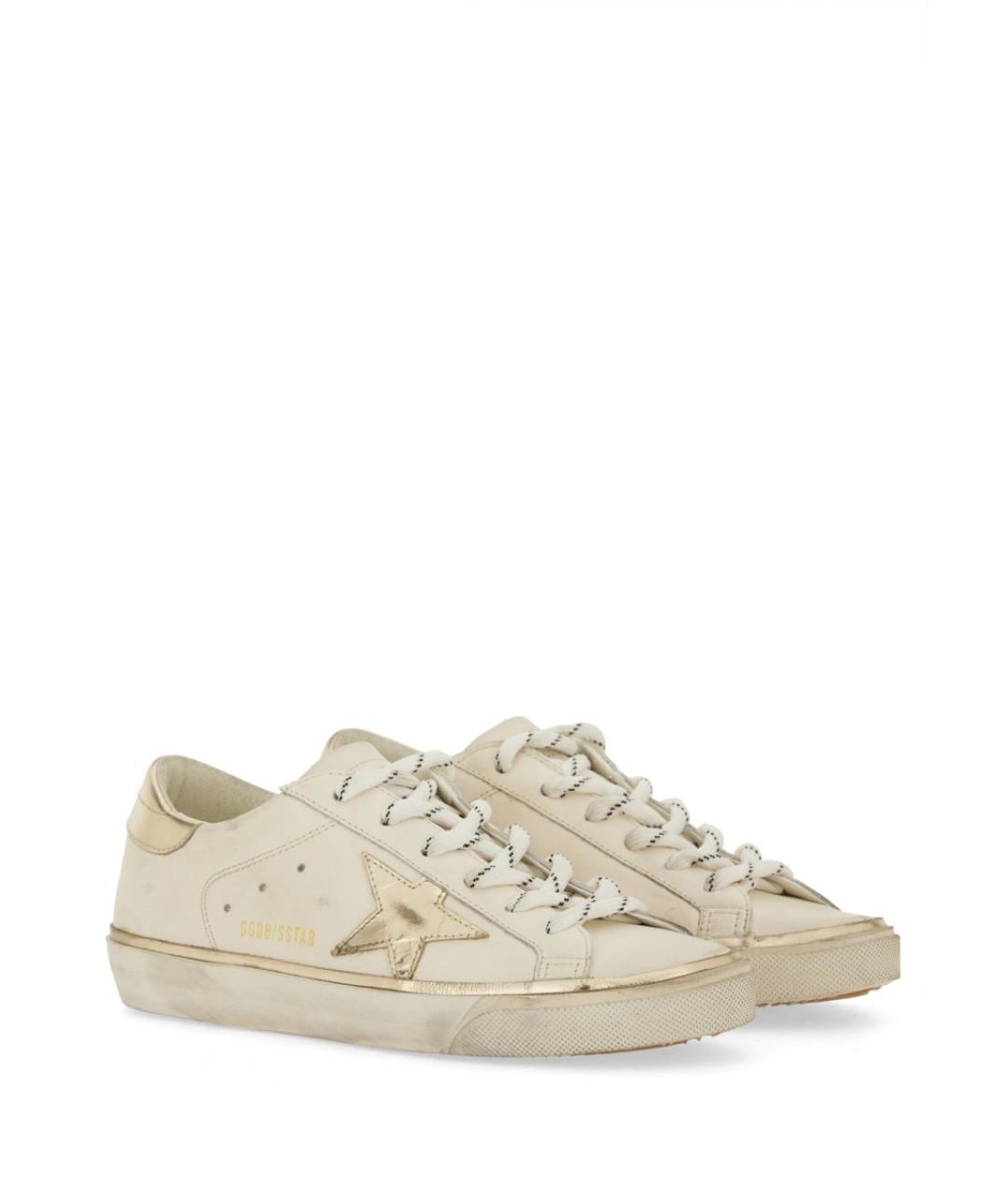 GOLDEN GOOSE DELUXE BRAND Бежевые кожаные кеды, фото 2
