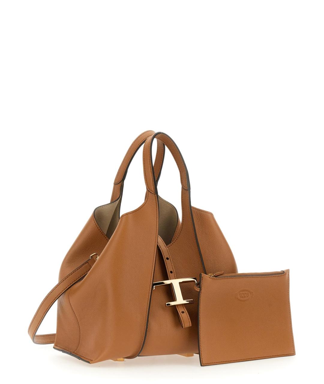TOD'S Коричневая кожаная сумка тоут, фото 4