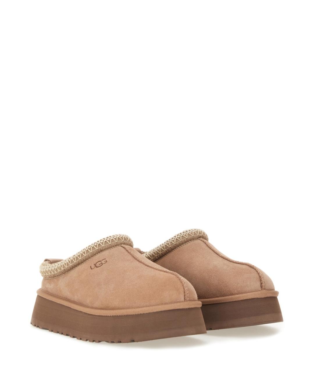 UGG AUSTRALIA Коричневые кожаные шлепанцы, фото 3