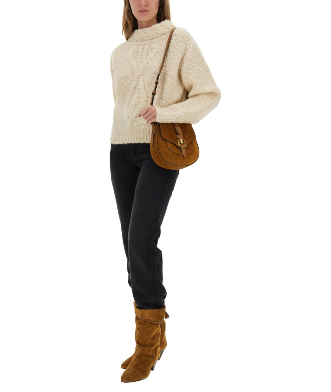 ISABEL MARANT Бежевый шерстяной джемпер / свитер, фото 3