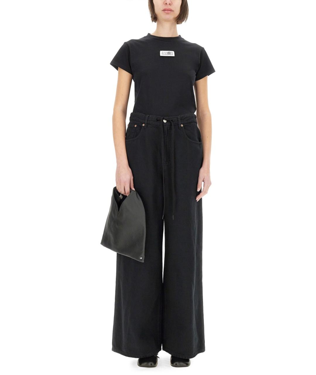 MM6 MAISON MARGIELA Черная хлопковая футболка, фото 3