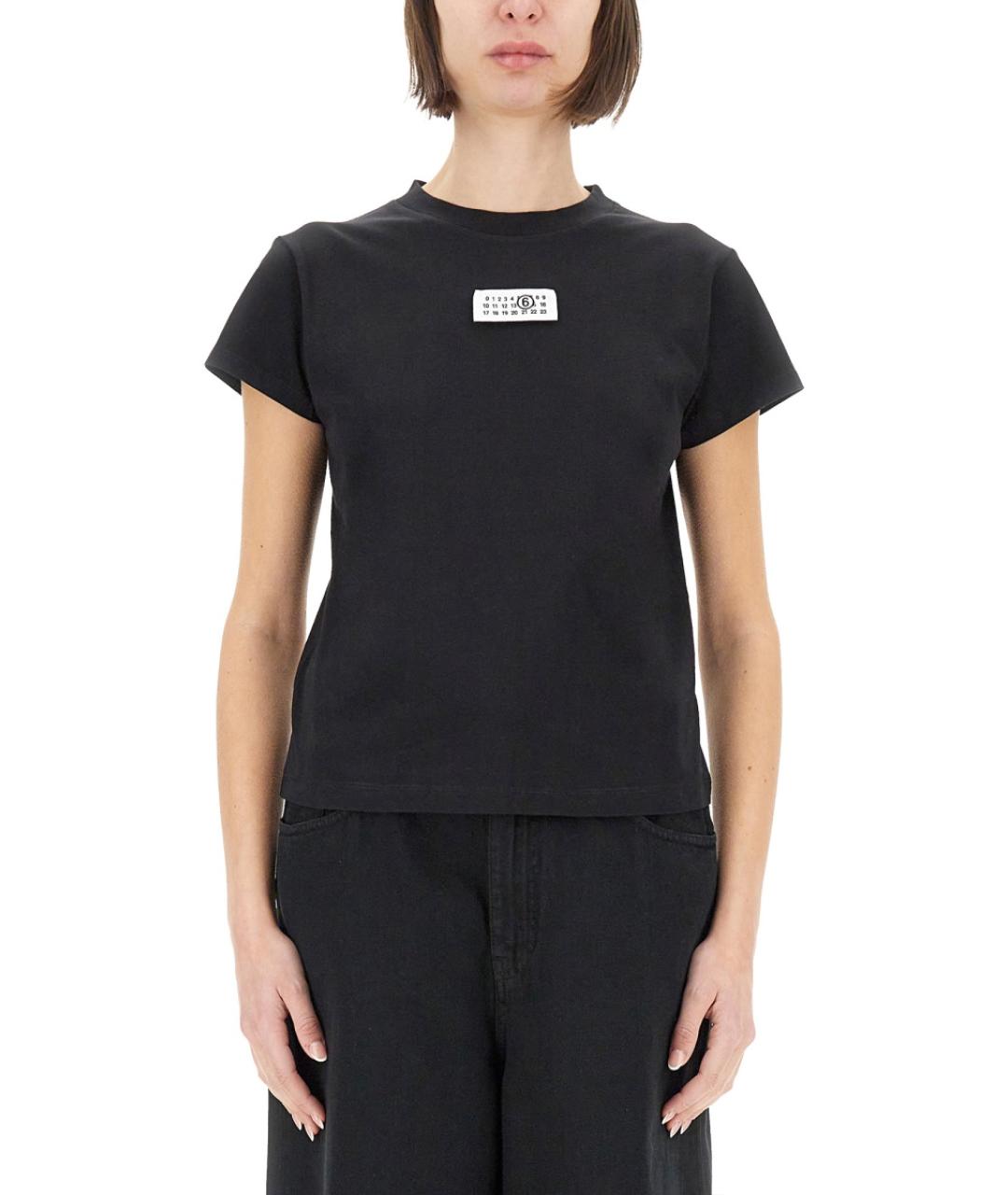 MM6 MAISON MARGIELA Черная хлопковая футболка, фото 2