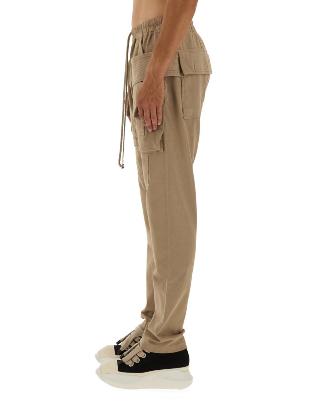 RICK OWENS DRKSHDW Бежевые хлопковые повседневные брюки, фото 4