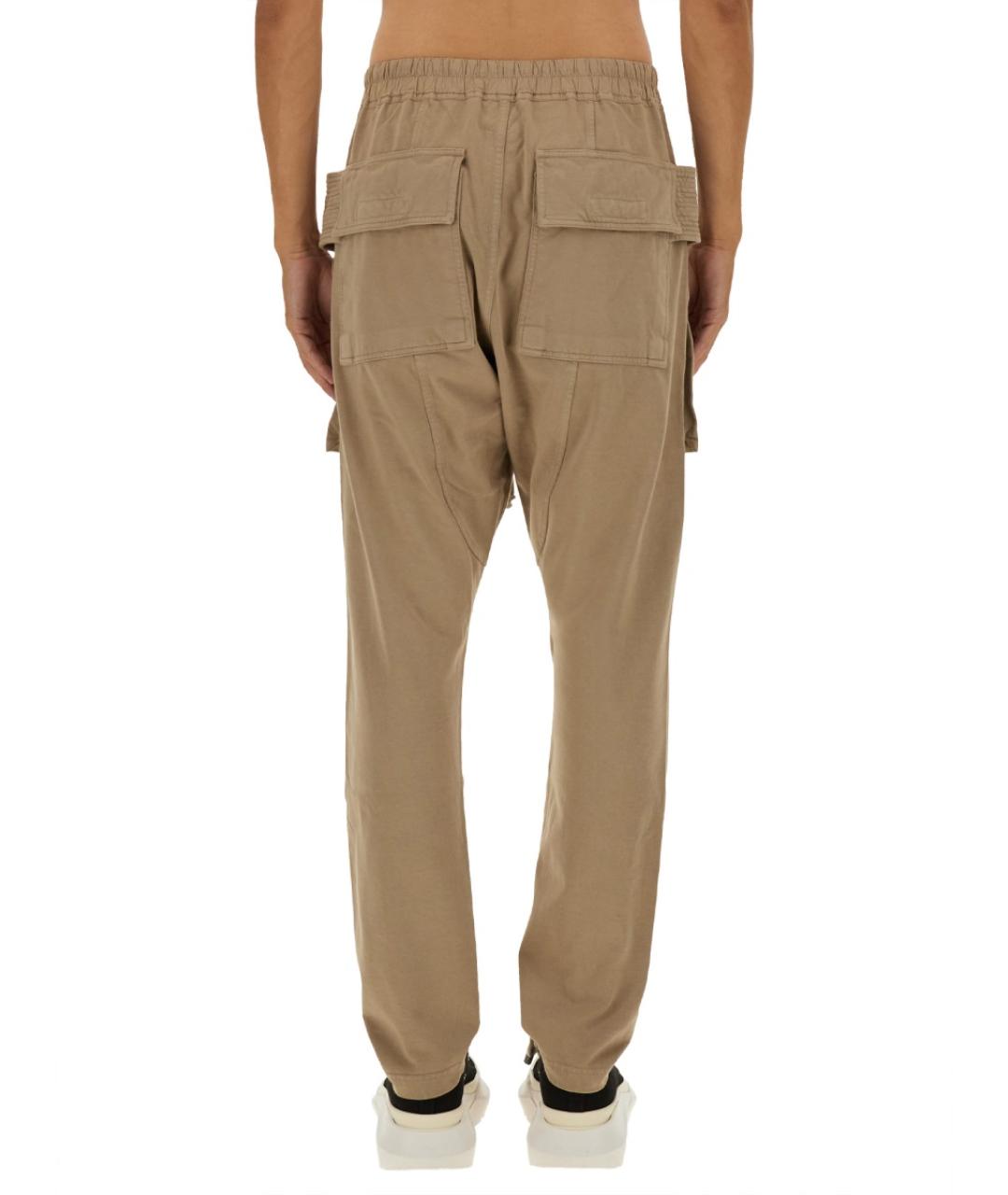 RICK OWENS DRKSHDW Бежевые хлопковые повседневные брюки, фото 3