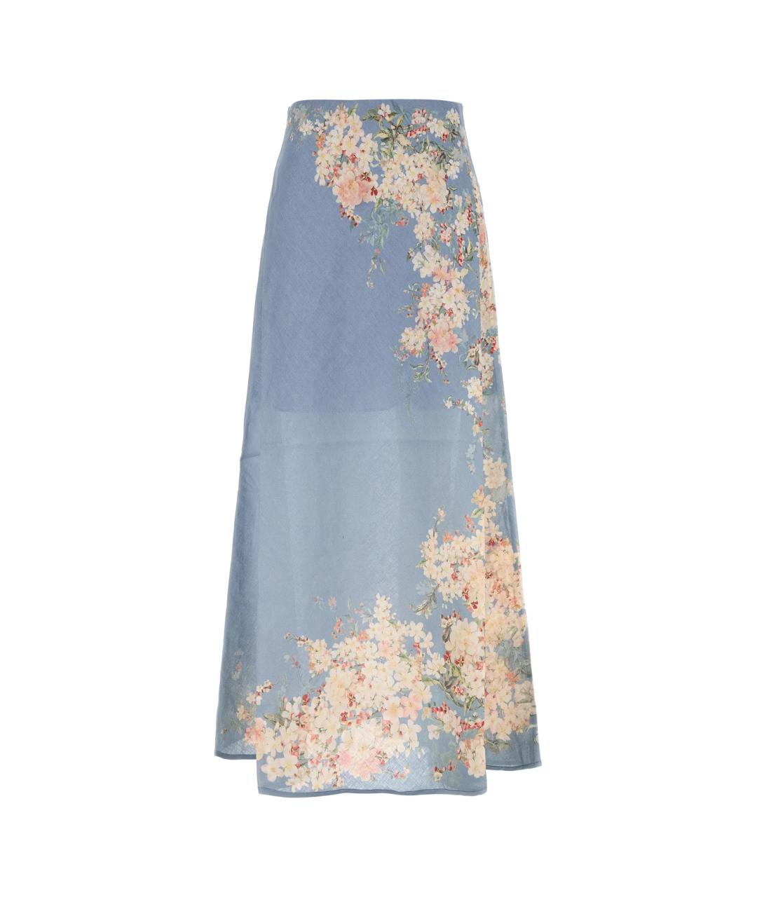 ZIMMERMANN Мульти льняная юбка миди, фото 1