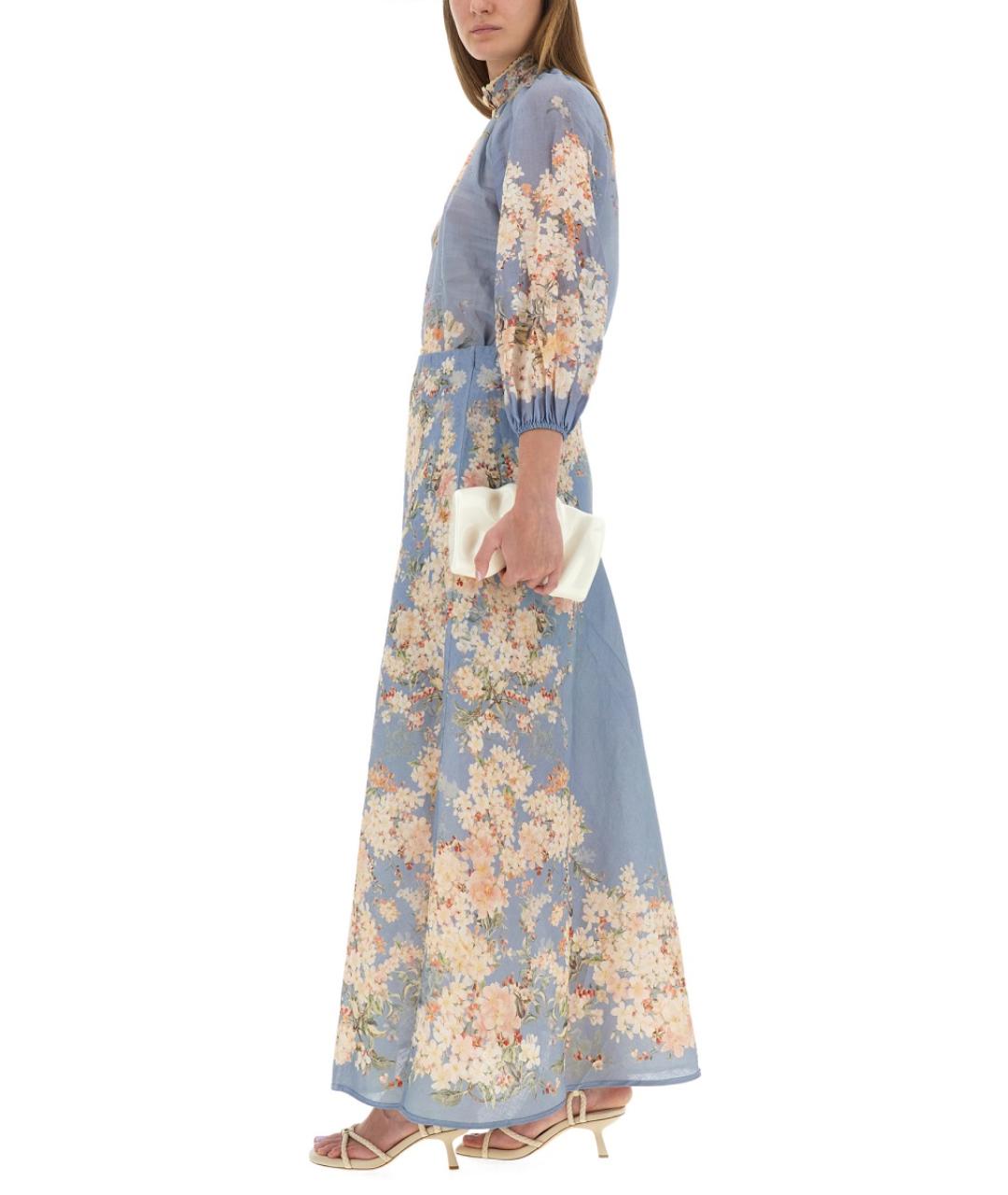 ZIMMERMANN Мульти льняная юбка миди, фото 3