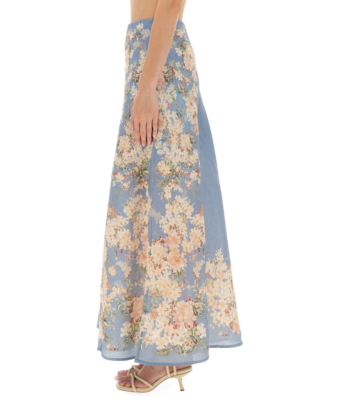 ZIMMERMANN Мульти льняная юбка миди, фото 5