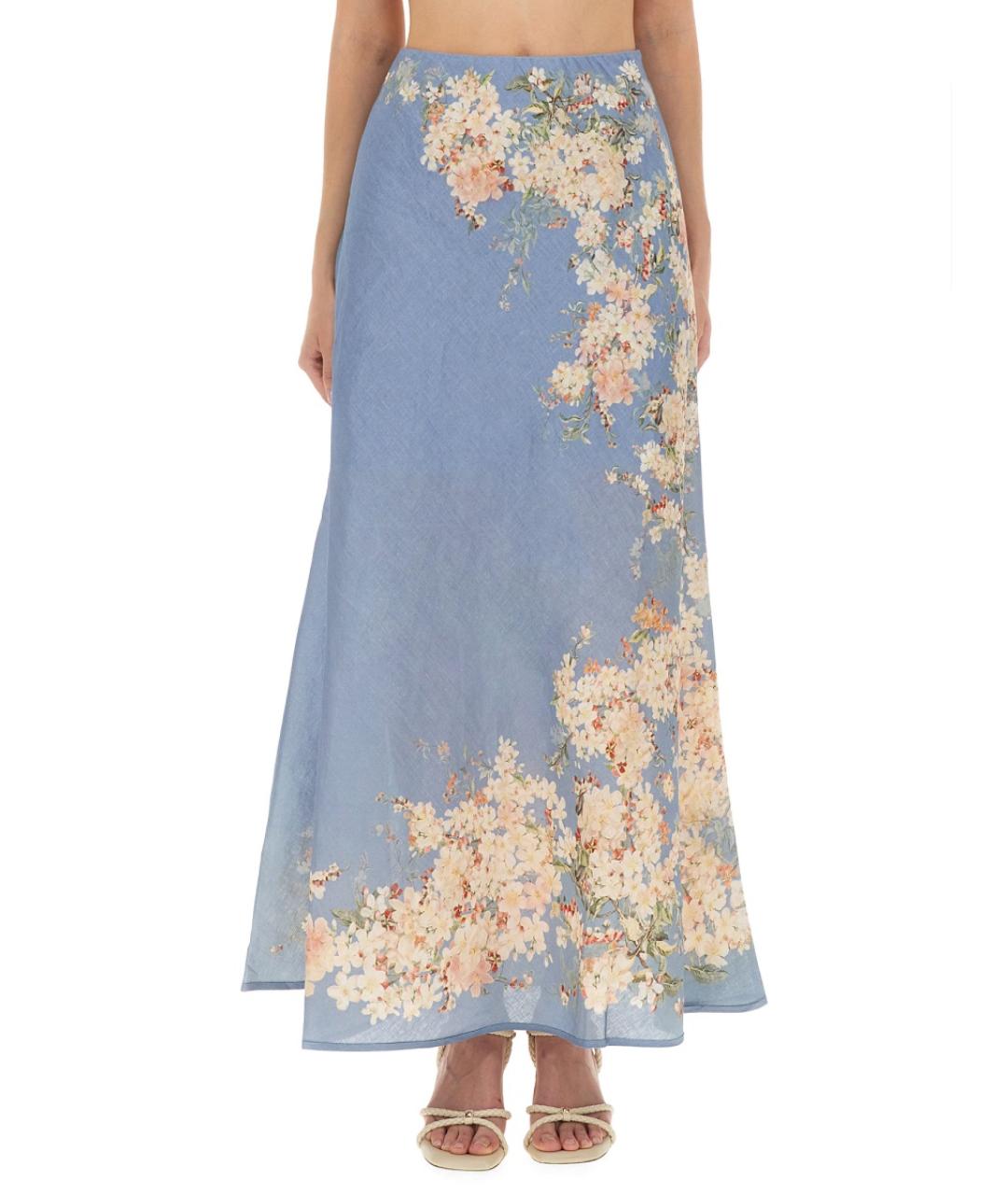 ZIMMERMANN Мульти льняная юбка миди, фото 2