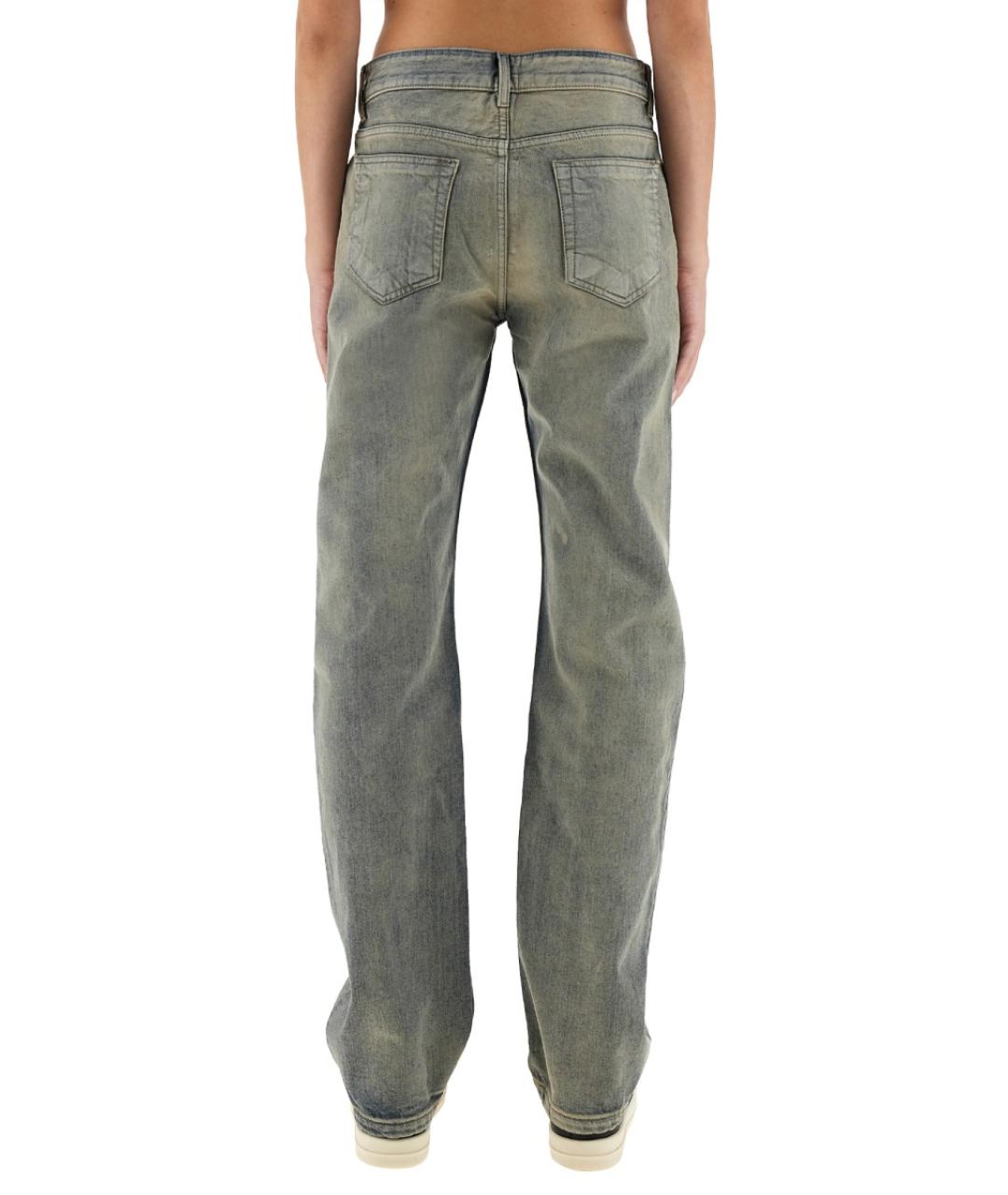 RICK OWENS DRKSHDW Серые хлопковые прямые джинсы, фото 3