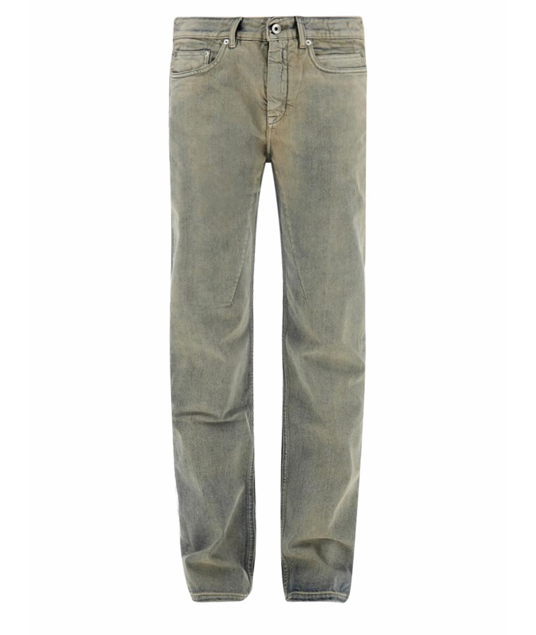 RICK OWENS DRKSHDW Серые хлопковые прямые джинсы, фото 1