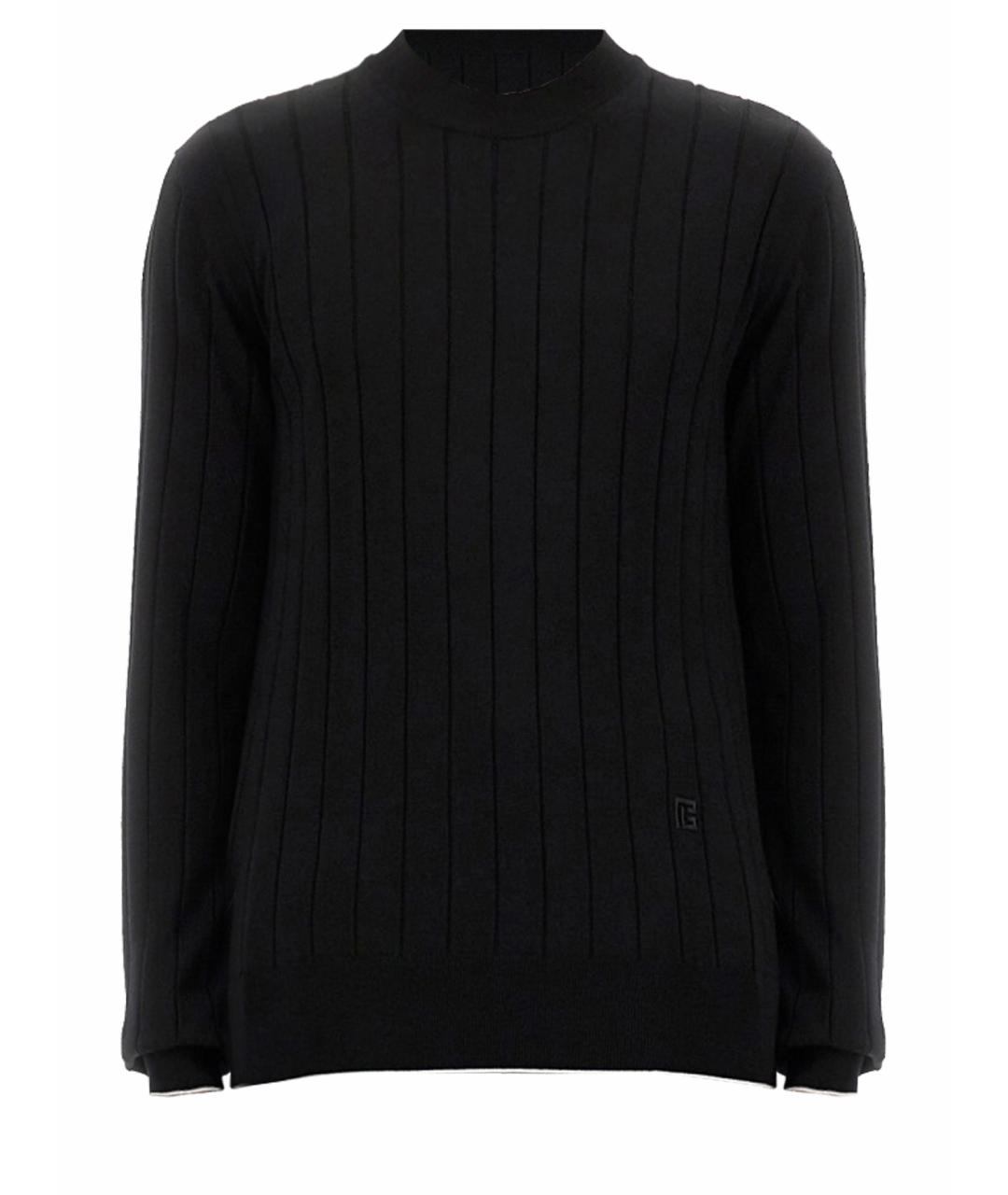 BALMAIN Черный шелковый джемпер / свитер, фото 1