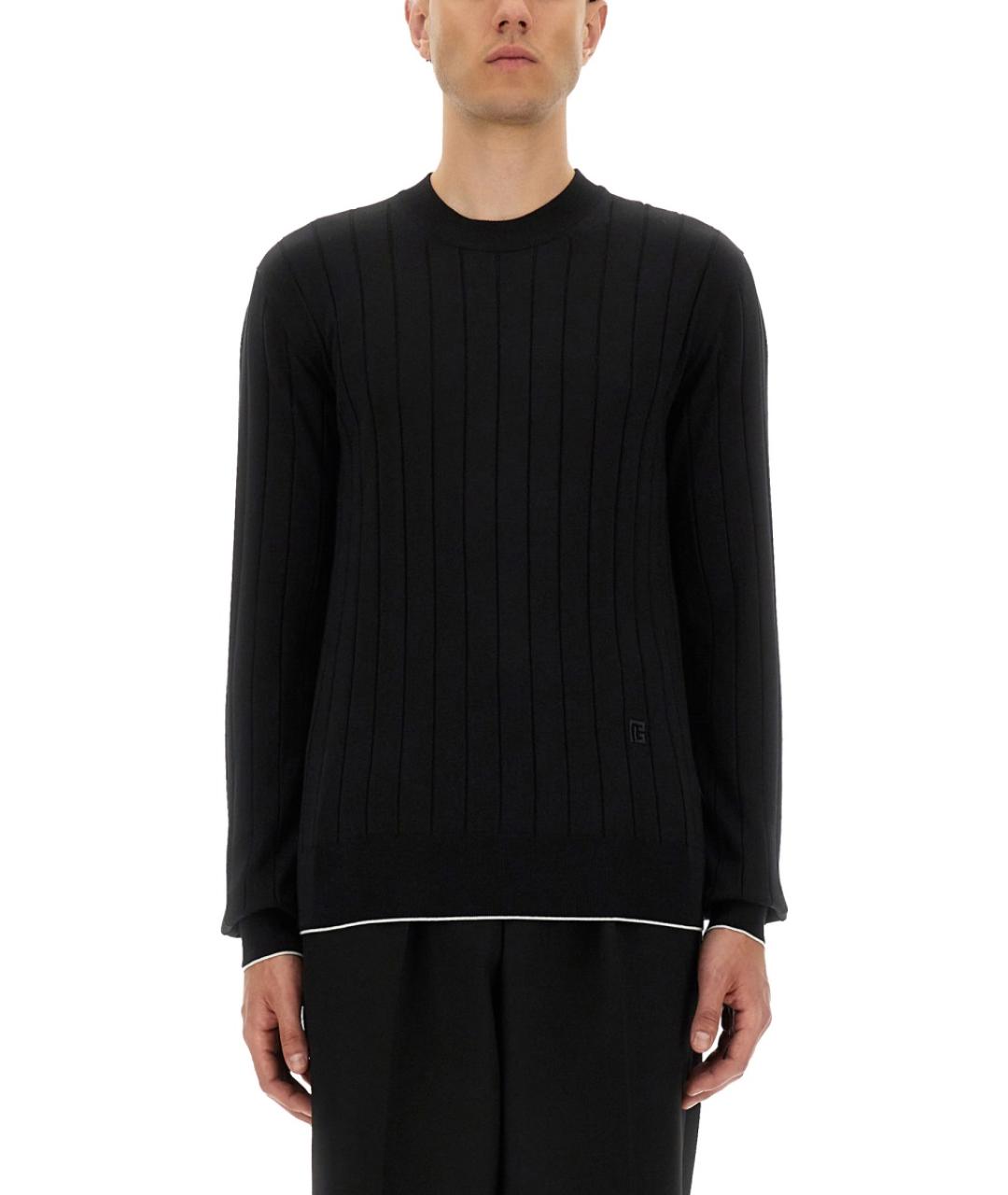 BALMAIN Черный шелковый джемпер / свитер, фото 5