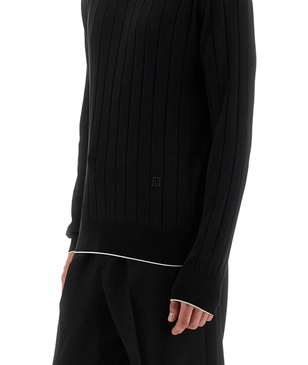 BALMAIN Черный шелковый джемпер / свитер, фото 4