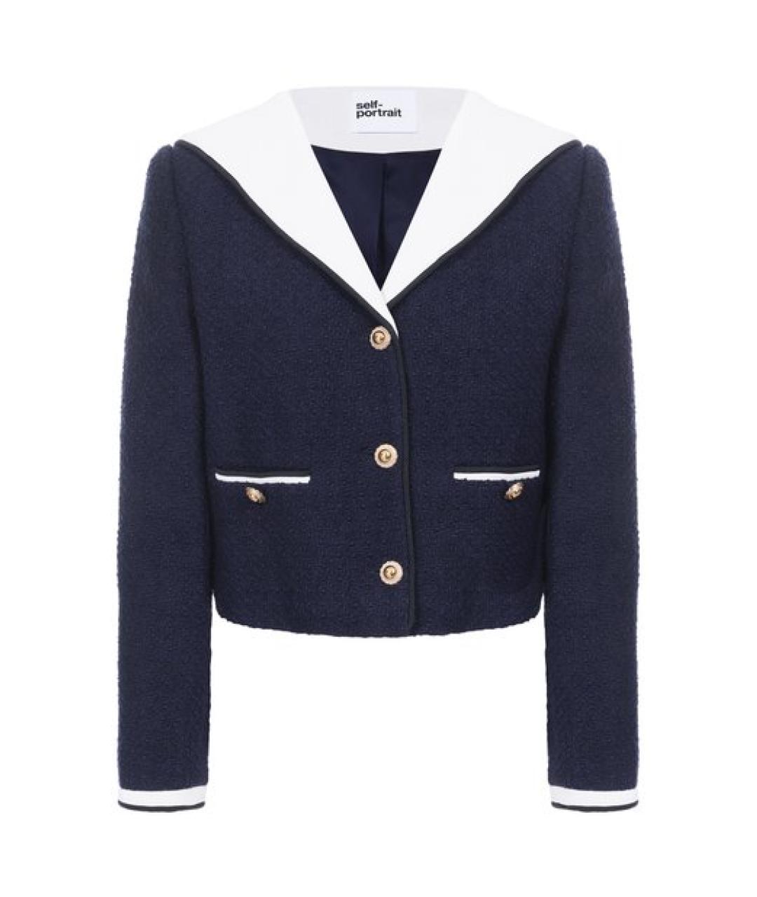 SELF-PORTRAIT Синий полиэстеровый жакет/пиджак, фото 1