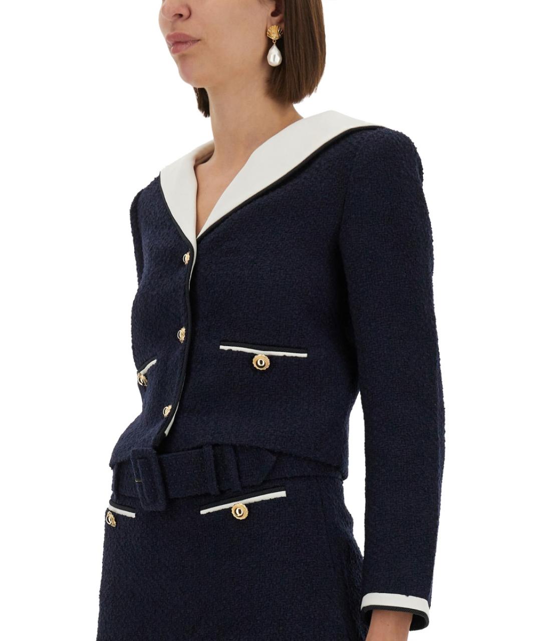 SELF-PORTRAIT Синий полиэстеровый жакет/пиджак, фото 5