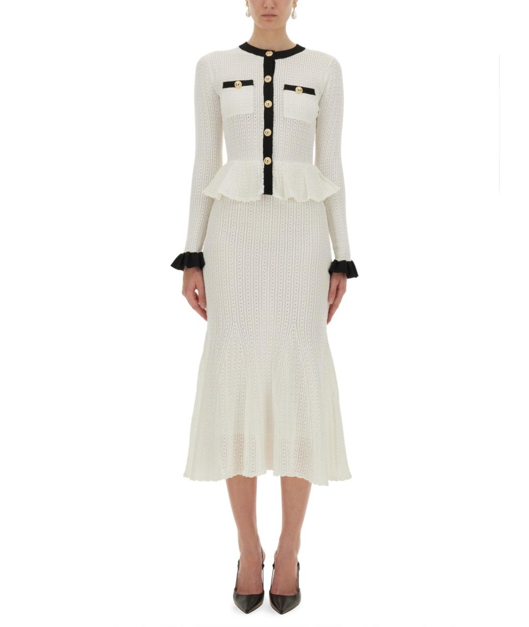 SELF-PORTRAIT Белое вискозное повседневное платье, фото 2