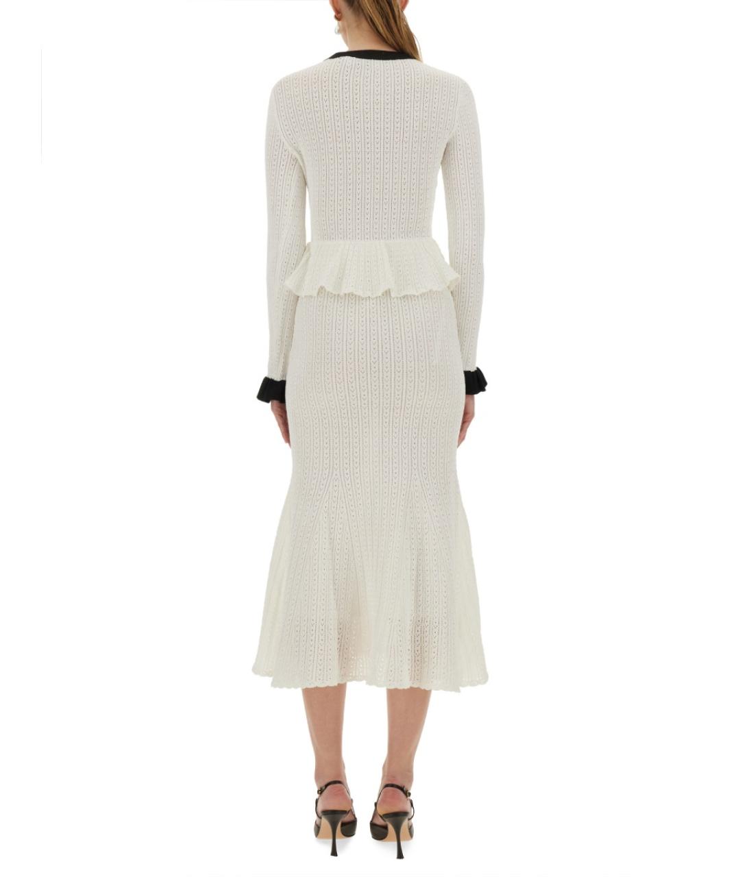 SELF-PORTRAIT Белое вискозное повседневное платье, фото 4