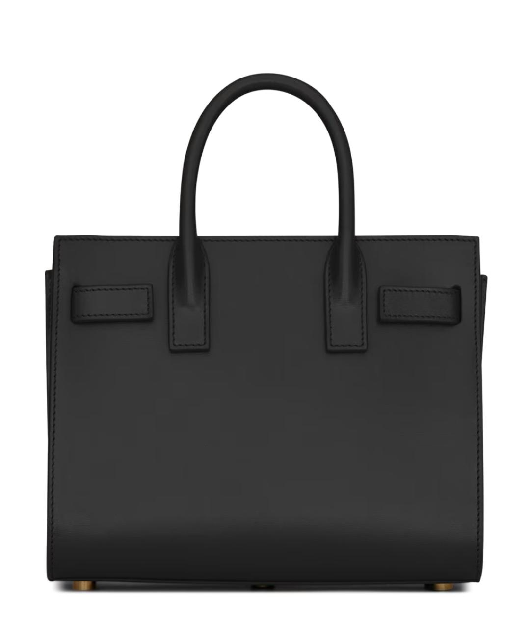 SAINT LAURENT Черная кожаная сумка тоут, фото 3