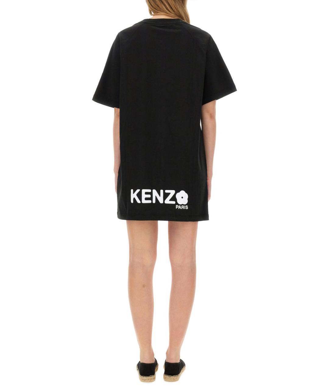 KENZO Черное хлопковое повседневное платье, фото 4