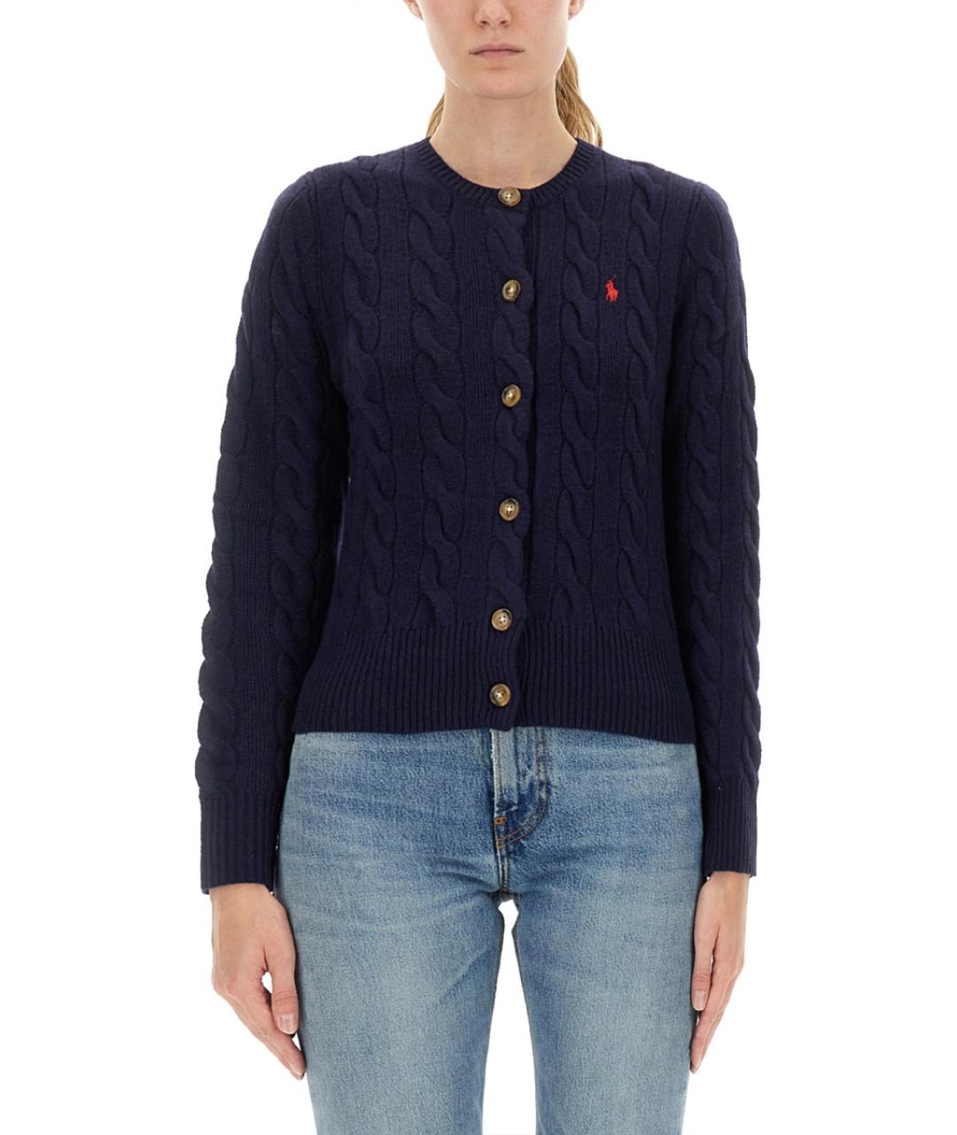 POLO RALPH LAUREN Синий шерстяной джемпер / свитер, фото 2