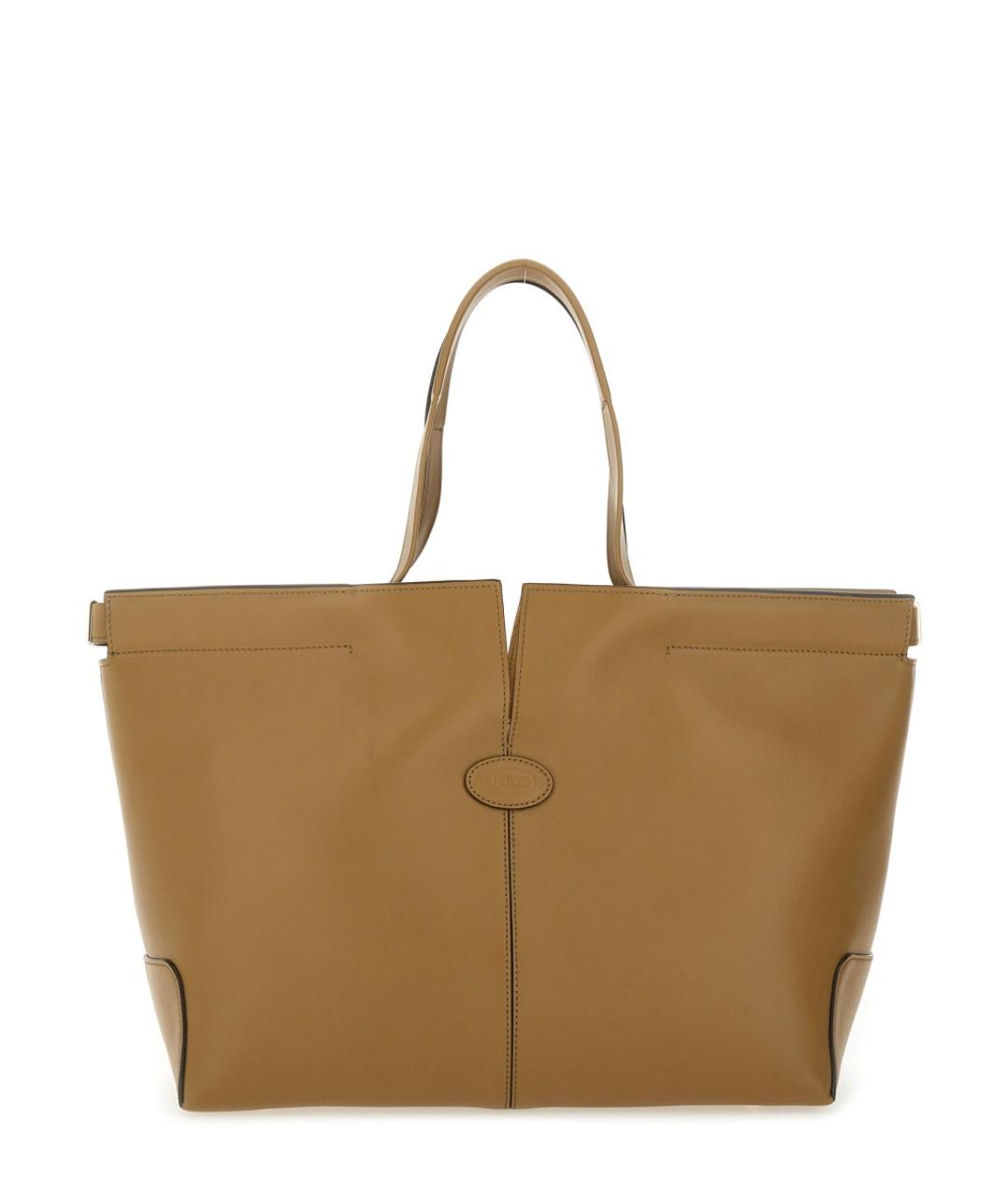 TOD'S Коричневая кожаная сумка тоут, фото 1
