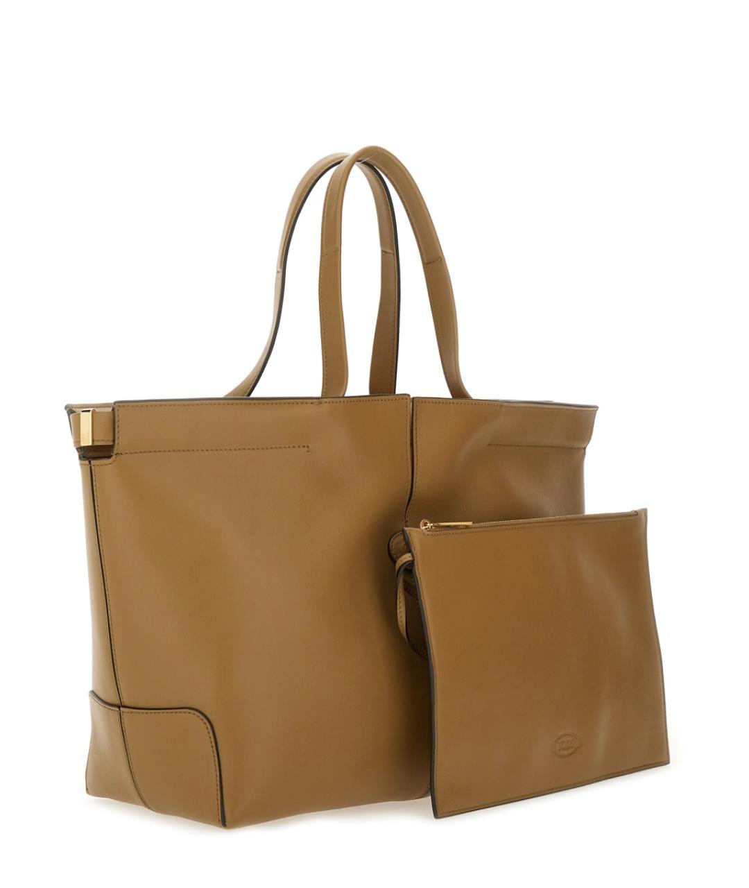 TOD'S Коричневая кожаная сумка тоут, фото 3
