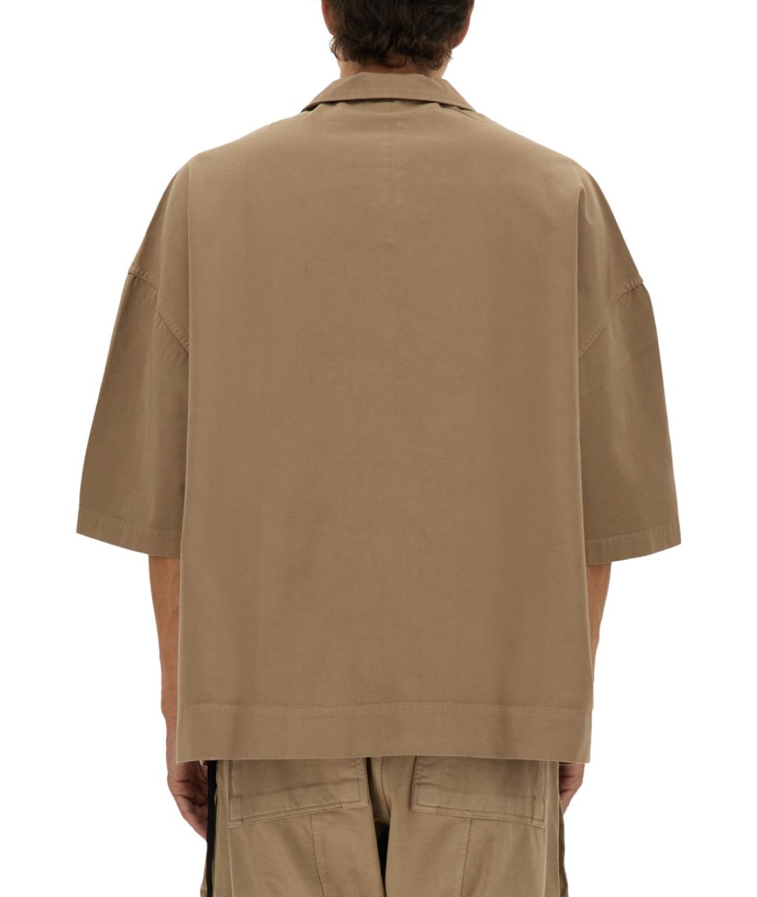 RICK OWENS DRKSHDW Бежевая хлопковая кэжуал рубашка, фото 4