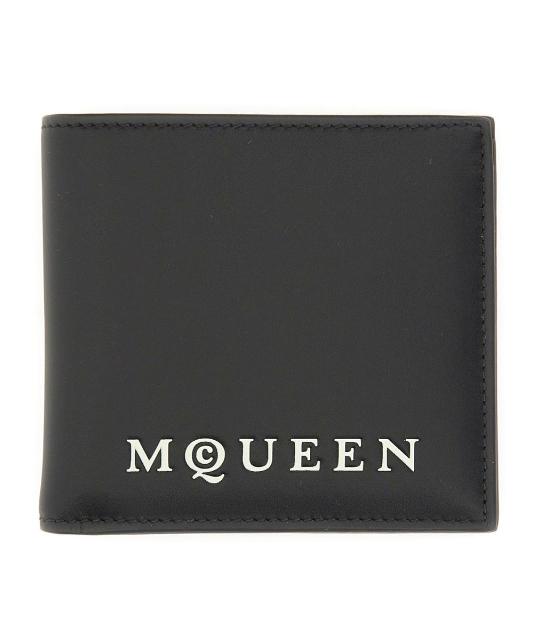 ALEXANDER MCQUEEN Черный кожаный кошелек, фото 1
