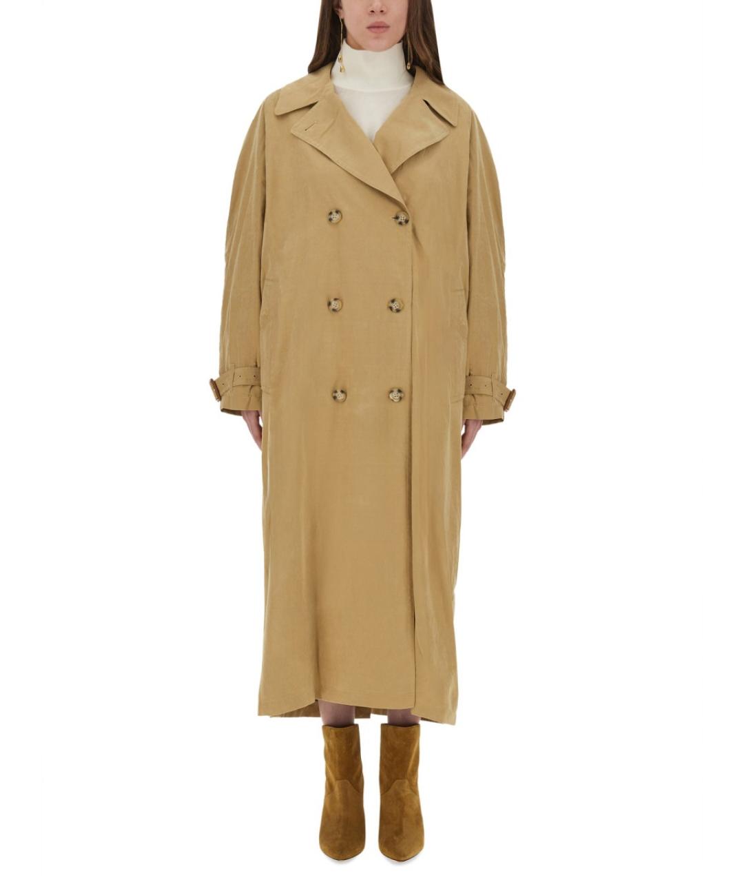 ISABEL MARANT Бежевый полиэстеровый тренч/плащ, фото 2