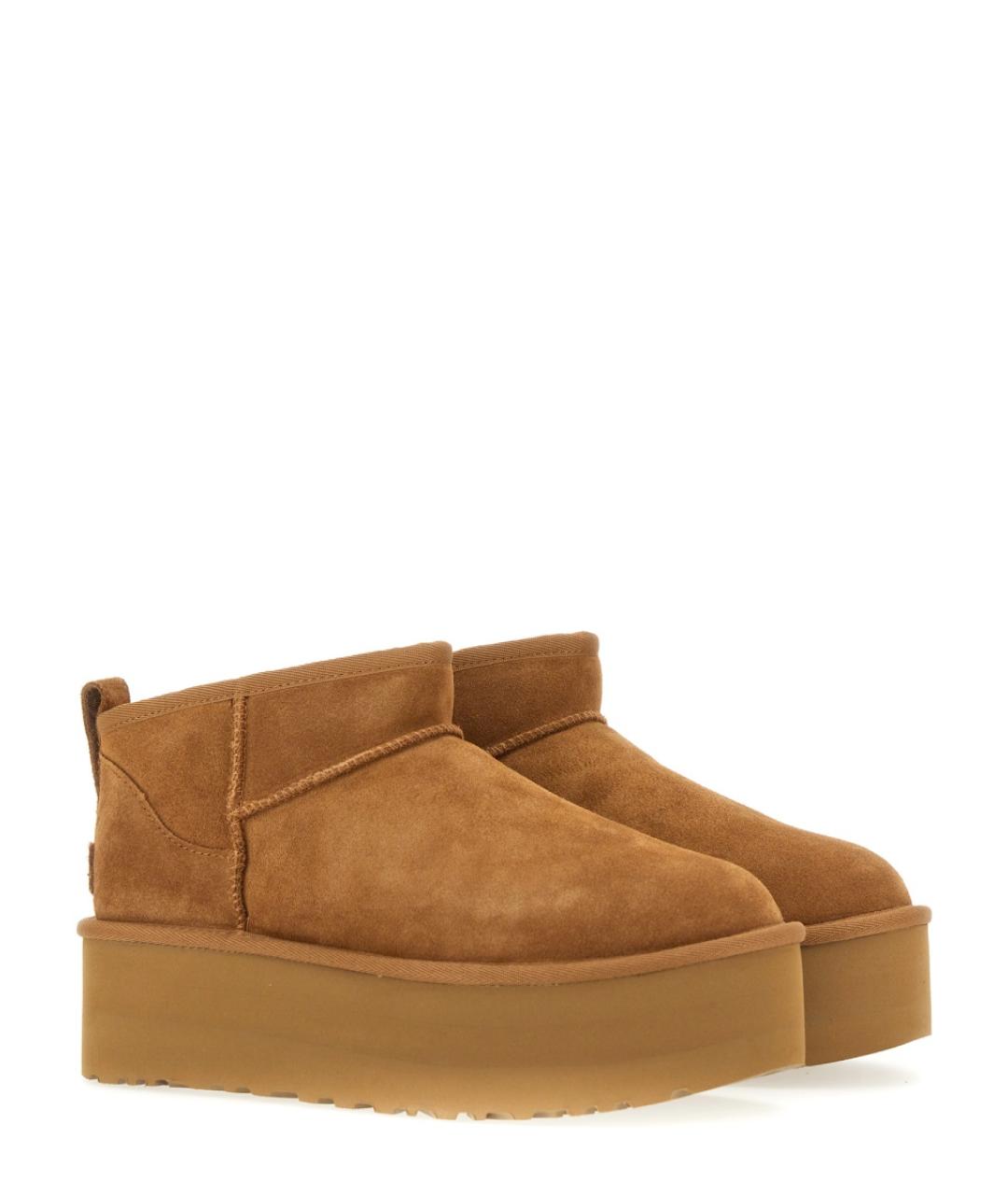 UGG AUSTRALIA Коричневые кожаные ботинки, фото 2