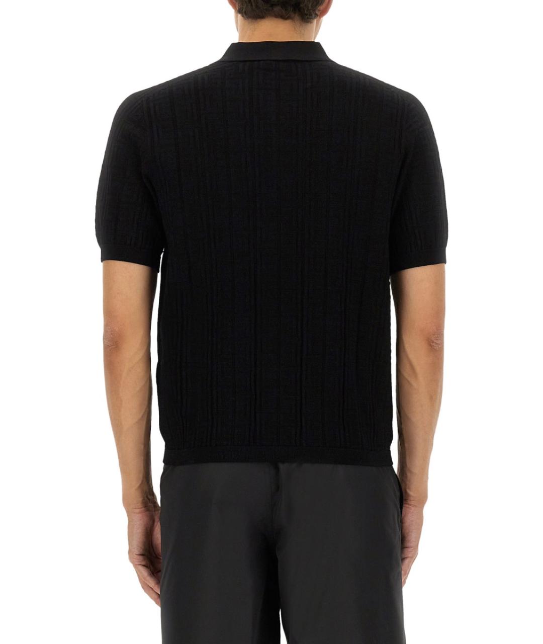 BALMAIN Черное вискозное поло с коротким рукавом, фото 4