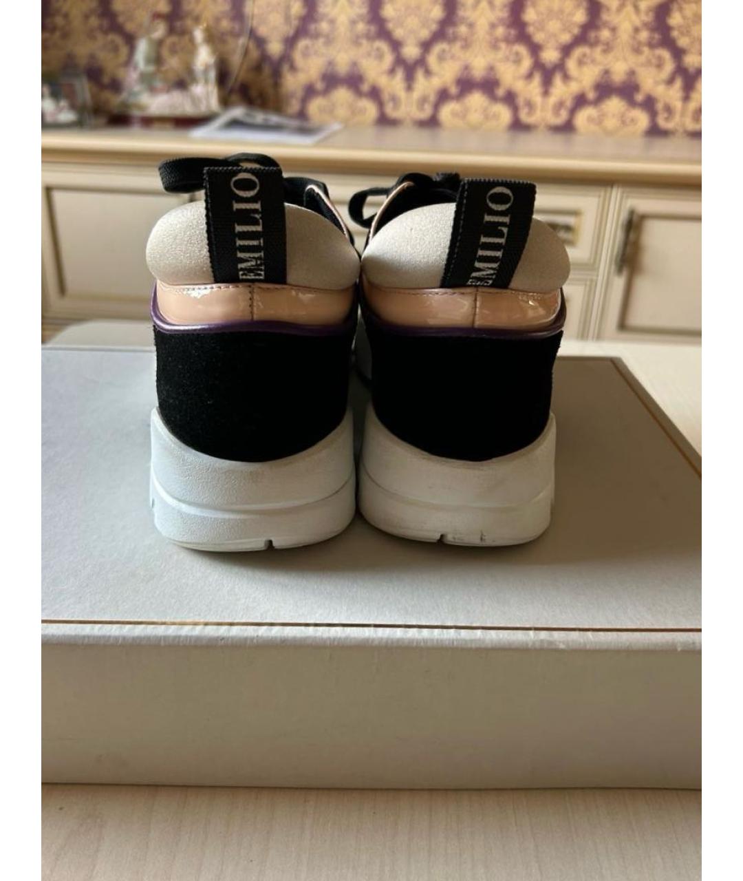 EMILIO PUCCI Черные кроссовки из лакированной кожи, фото 4