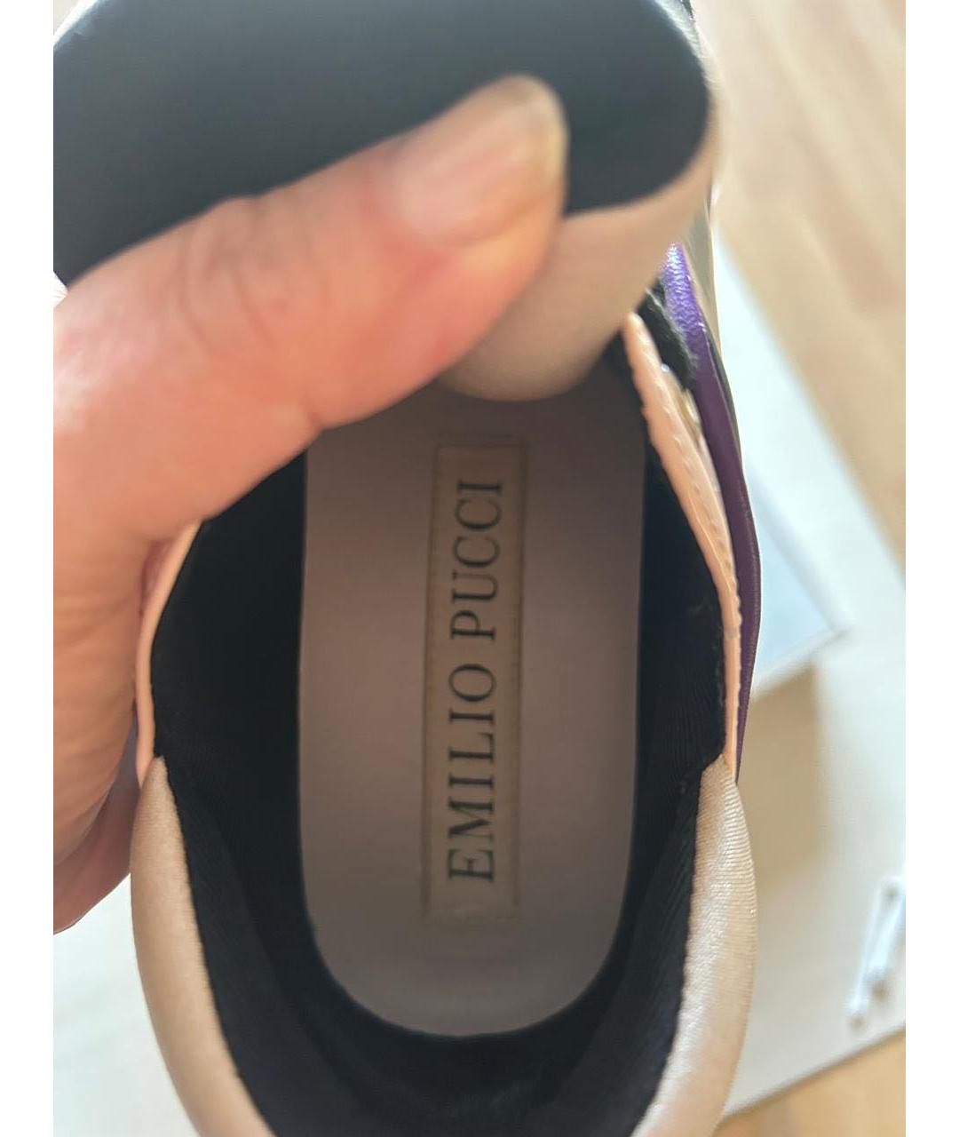 EMILIO PUCCI Черные кроссовки из лакированной кожи, фото 6
