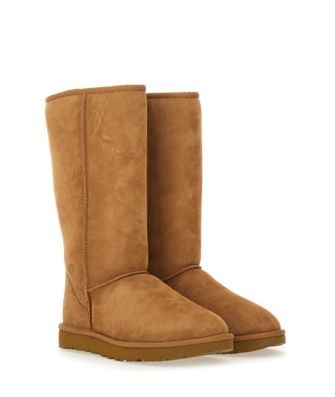 UGG AUSTRALIA Коричневые кожаные сапоги, фото 2