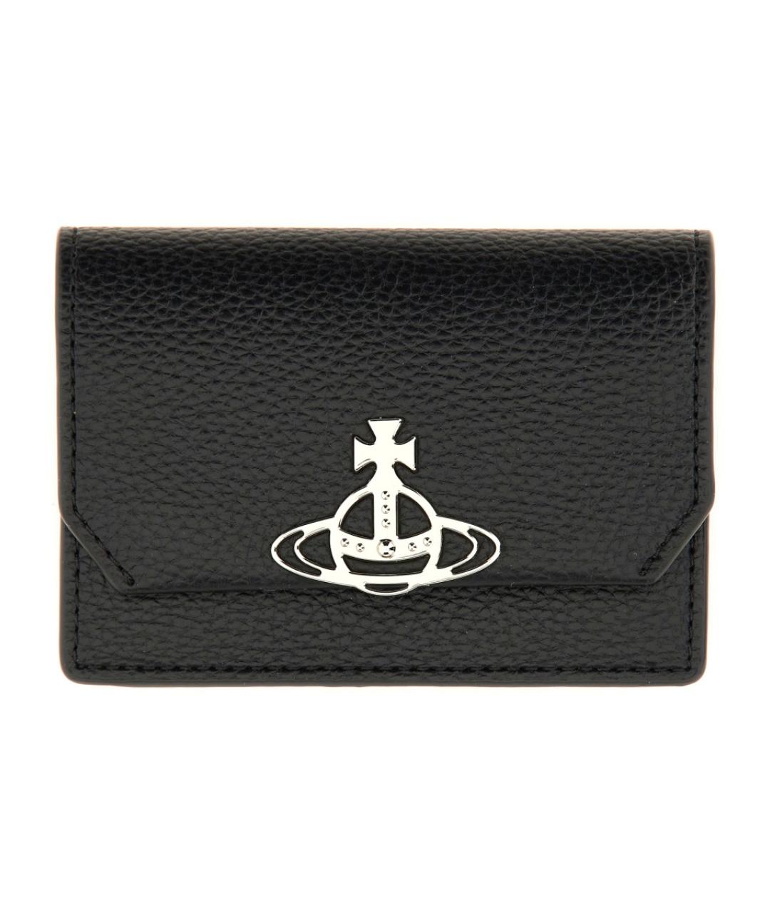 VIVIENNE WESTWOOD Черный кожаный кошелек, фото 1