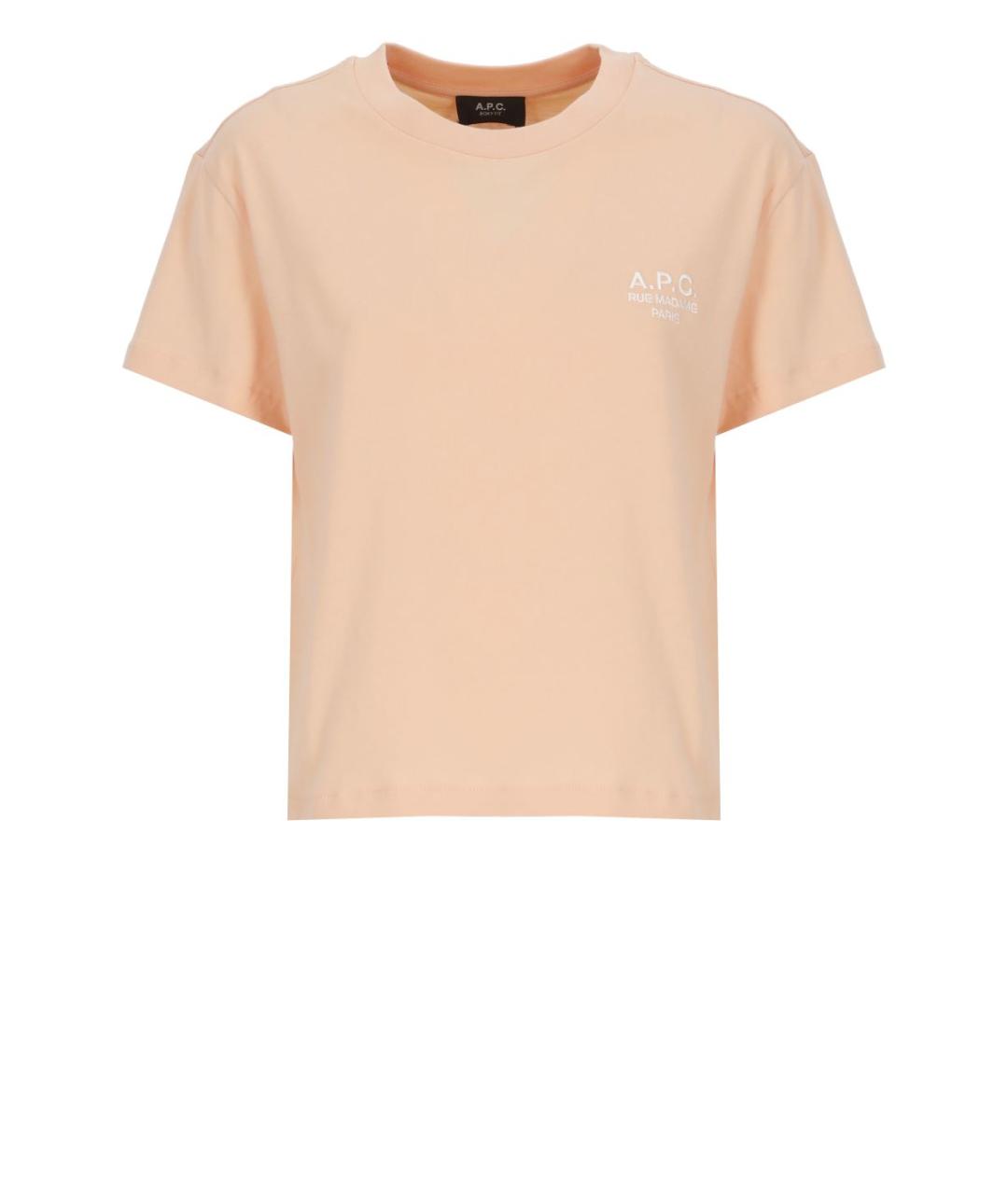 A.P.C. Розовая хлопковая футболка, фото 1