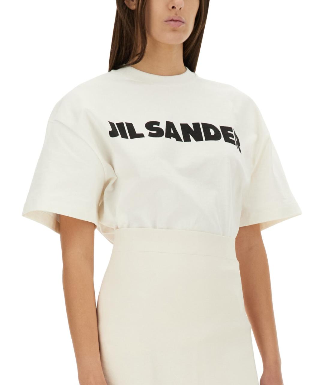 JIL SANDER Белая хлопковая футболка, фото 4